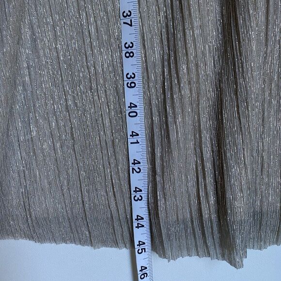 Joseph Ribkoff Midi Dress Sz 10 Silver V Neck Half Sleeve Ruched Bride Mother - Picture 5 of 11